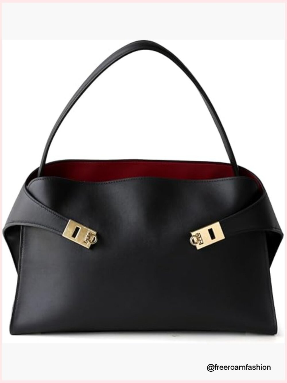 Top-Grain Leather Tote Bag, Professional Work Bag With Clasp, Large Structured